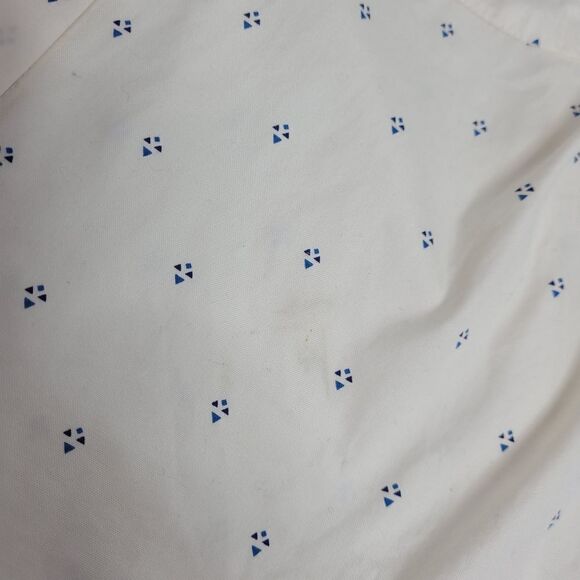 VINTAGE 90s shirt white printed cotton button up top M - Picture 6 of 11